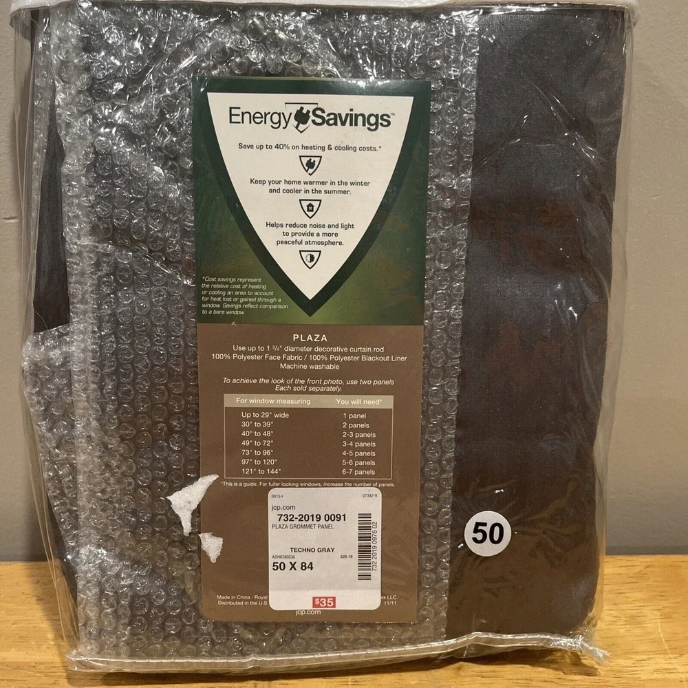 Royal Velvet Plaza Blackout Grommet Panel Techno Gray 50x84